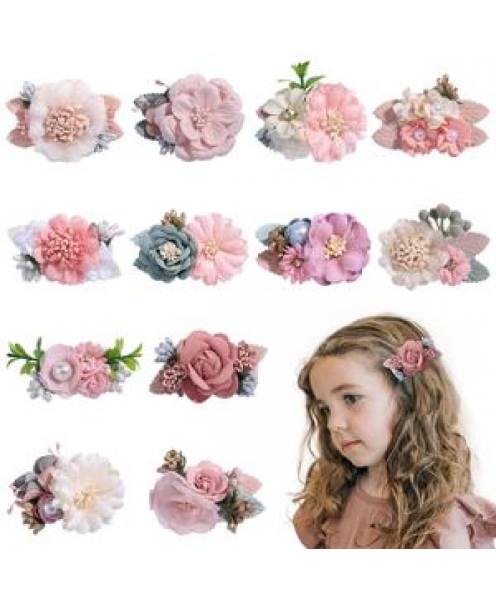 Hot Selling Ins Hair Accessories Cute Hairpin Kids Artificial Flower Hair Clips For Girls