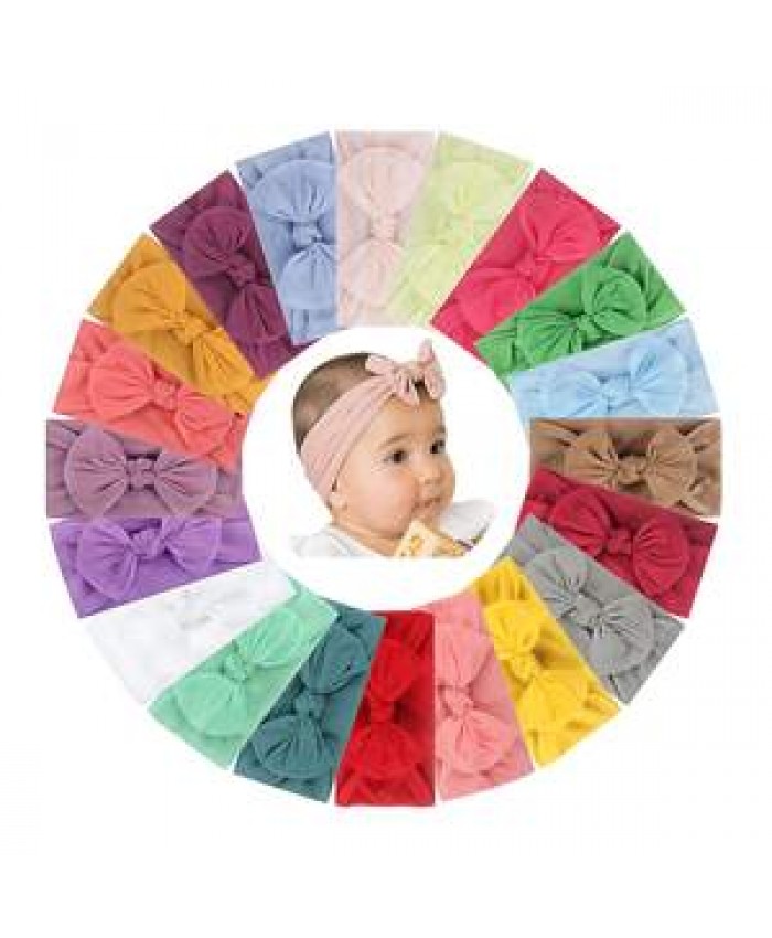 Tailai Handmade Baby Headband with Bows Stretchy Nylon Headbands for Infant Baby Girls Hair Accessories