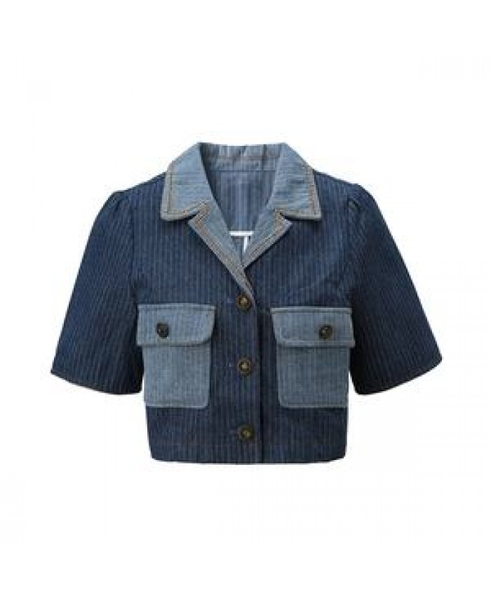 2022 New Design Women Outerwear Summer Ladies Blouse Short sleeve Women Coats Jacket women's blouses