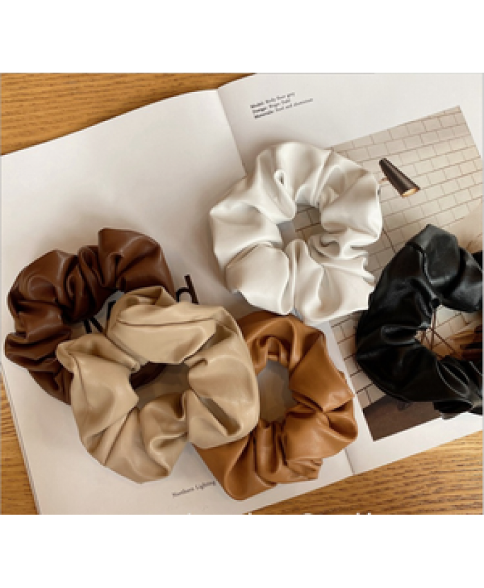 20 Colors PU Hair Rope Ties Multicolor Leather Material Hair Scrunchies For Girls Hair Accessories
