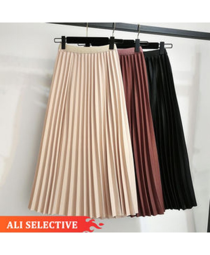 SK2002 Loose Mult Pleated Long Skirts With Many Colors Women's Skirts