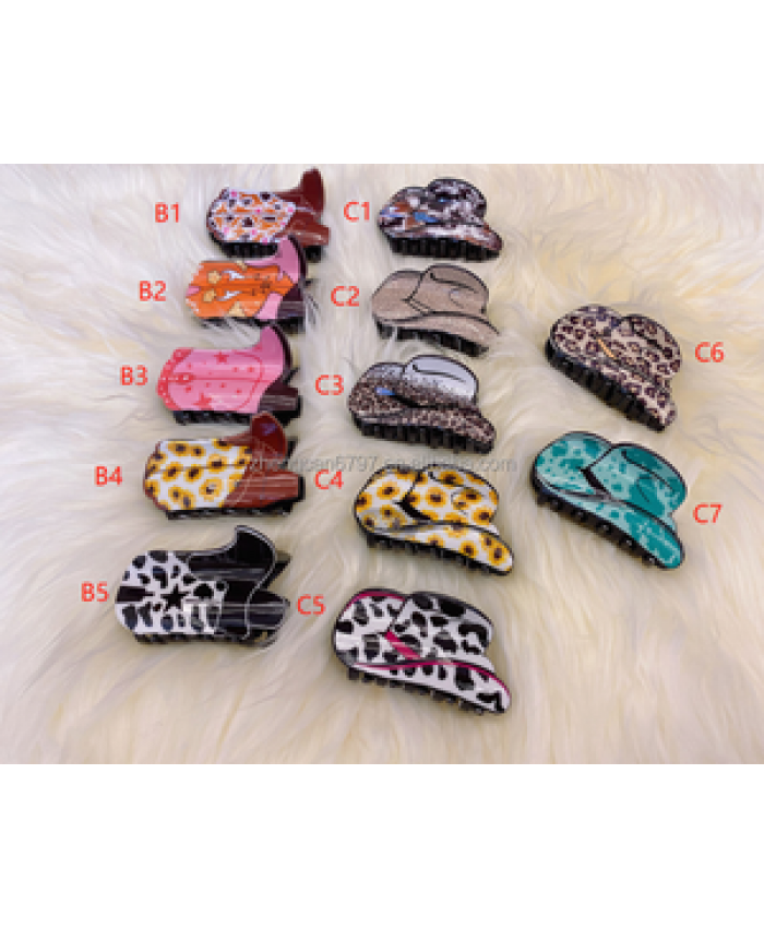 Ins Hot Sale Hair Accessories Young Girl Western Theme Boot Or Hat Shape Wholesale Lady Hair Clip From Yiwu