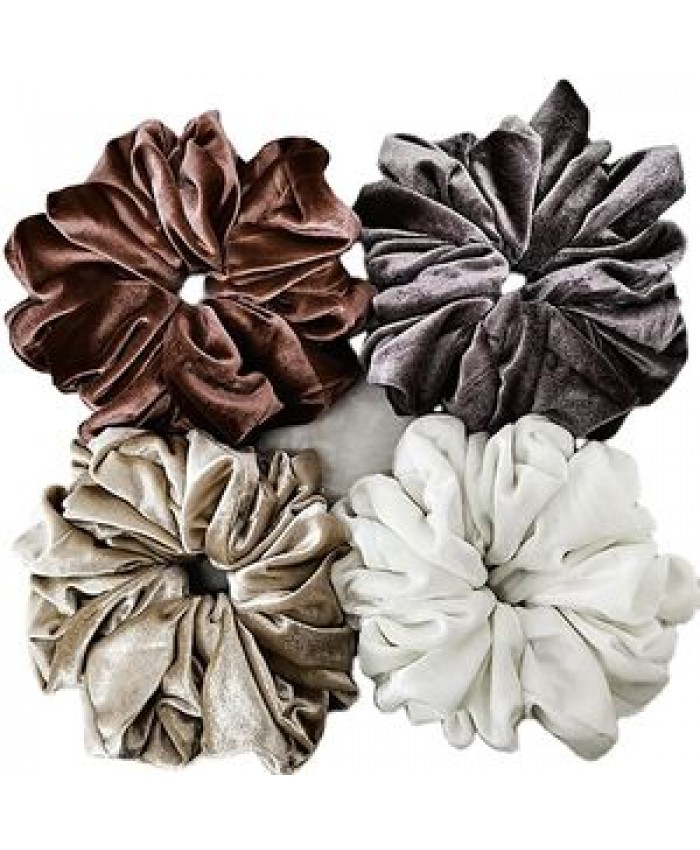 New Arrived Women Fashion Hair Accessories Elastic Silk Hair Ties Jumbo Silk Oversize Scrunchies