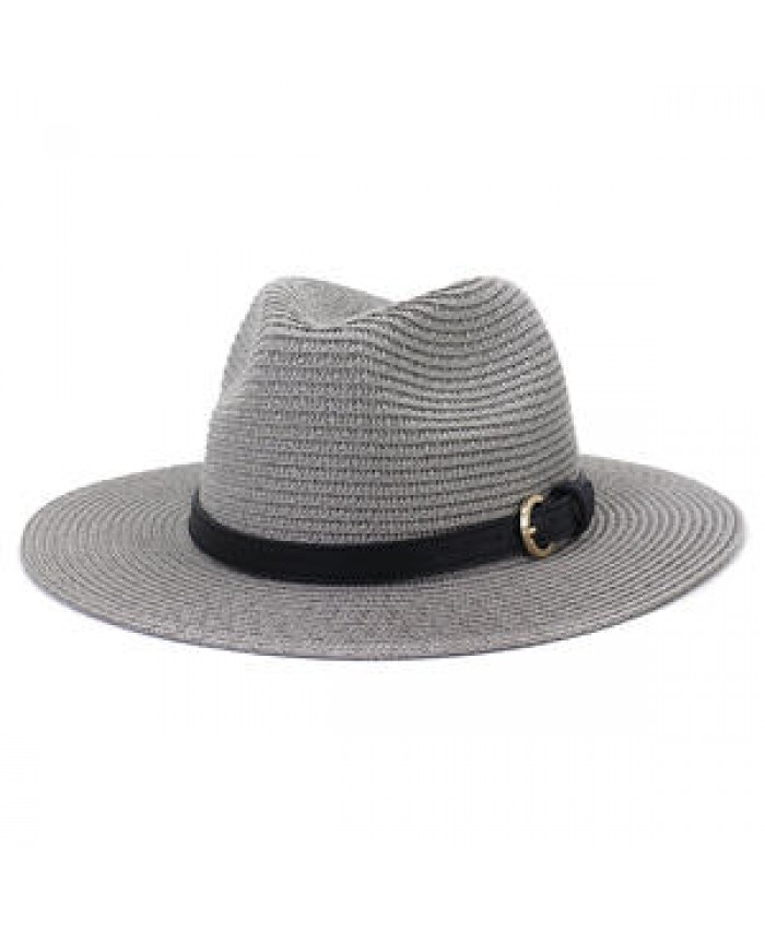 unisex Summer Floppy Straw Hat with black band for men and women ladies Hats Beach Straw Hat for Women straw Fedora