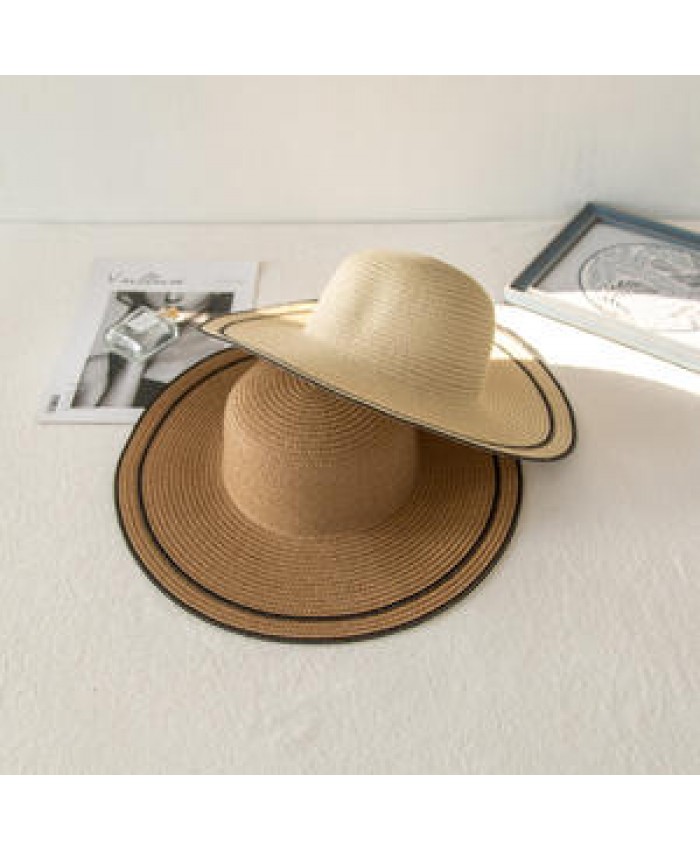 wholesale summer ladies women beach sun protection hat wide brim floppy straw hat