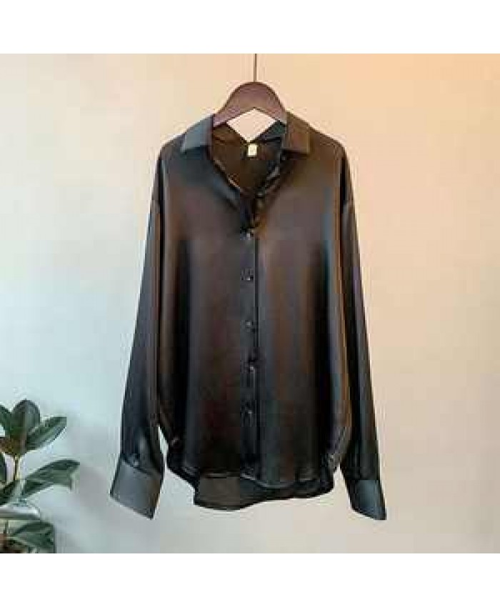 2022 Women's Clothing Silk Shirt Vintage Blouse Women Top Plus Size Woman Over silk shirt