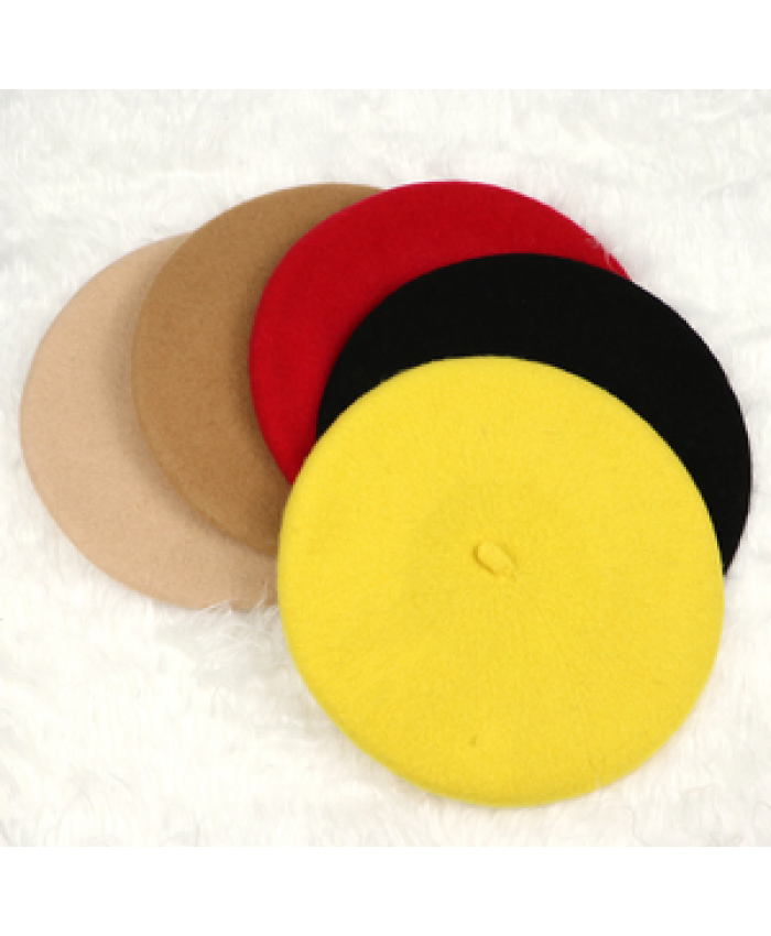 Ladies Imitation wool cap retro parent woman toddler girls beret hat