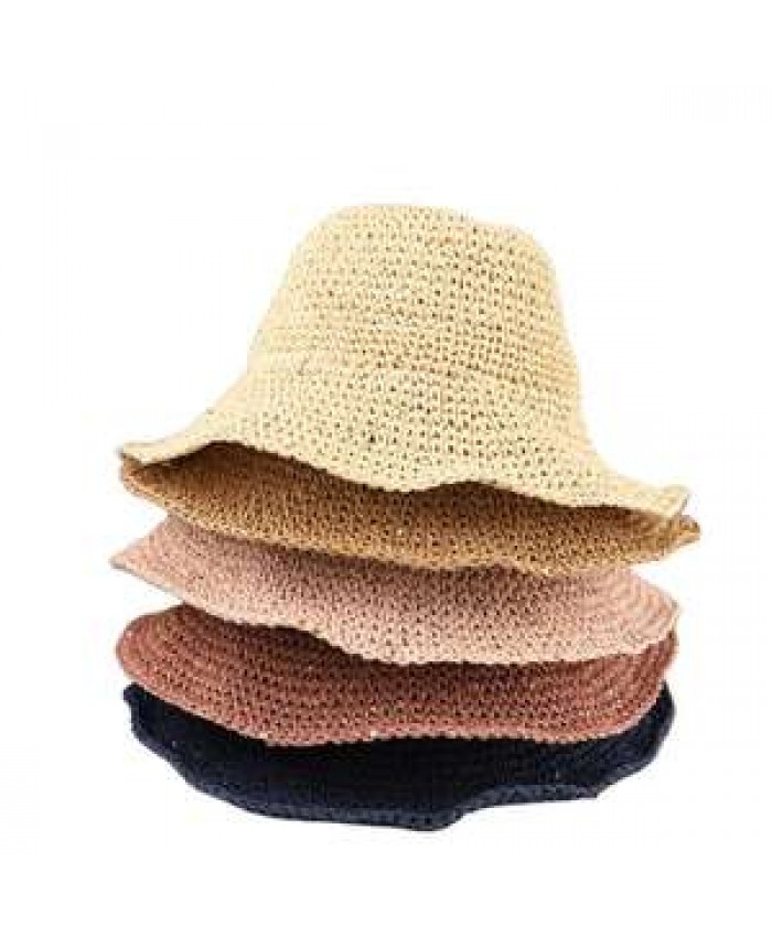 OEM Customized Women Beach Bucket Hat Summer Sun Hat Lady Foldable Paper Straw Hat