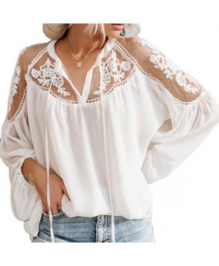 Tops Fashionable Black Blouses Women's Elegant Lace blouse ladies' blouses & tops