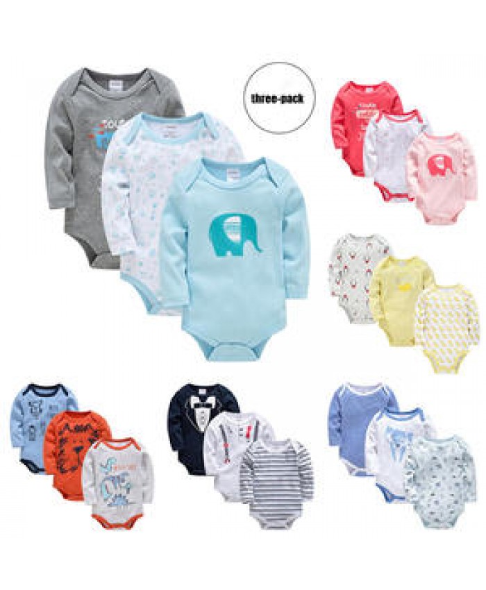 2022 spring new three-piece newborn clothes baby jumpsuit romper cartoon jumpsuit romper