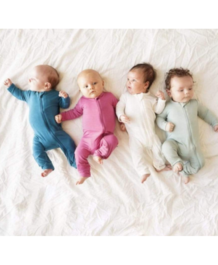 Hongbo Bamboo Rayon spandex Baby Footed Toddler Pajamas Zip Front Sleep 'N Play Sleeper infant baby clothes jumpsuit romper