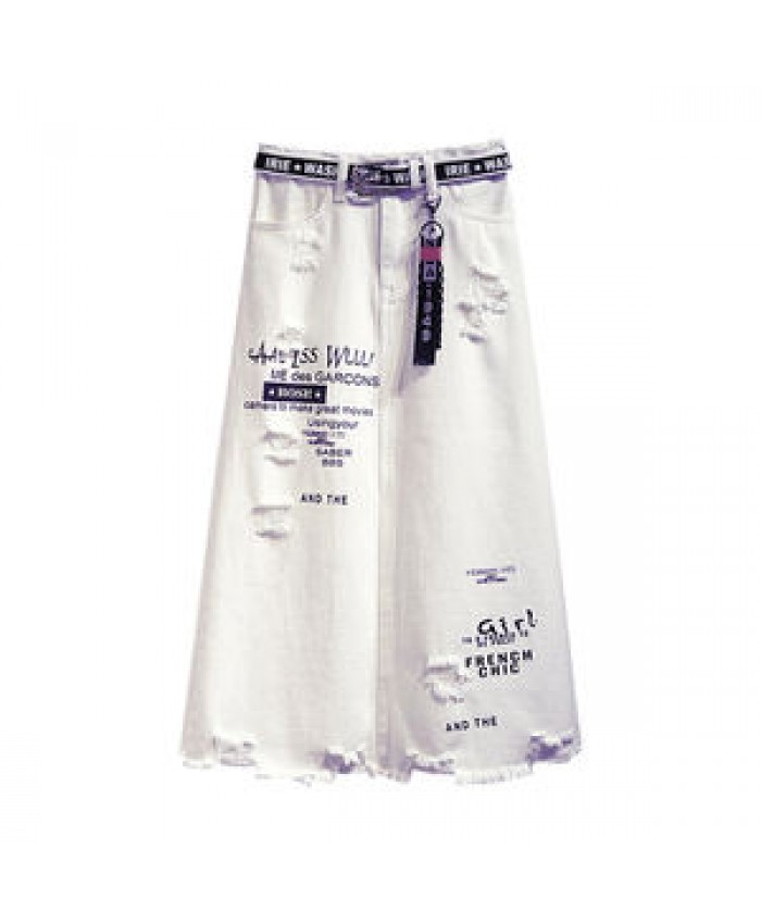 Hot Sale High Quality Women Long Jeans Skirts Casual Whit Long Denim Skirt