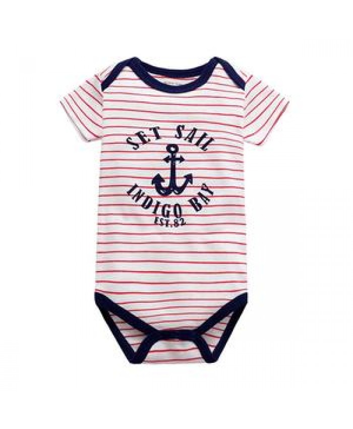 Newborn Baby Girls Boys Clothes 5 pcs set Short Sleeve Cotton Body Baby Jumpsuits Romper Customized Print Pattern