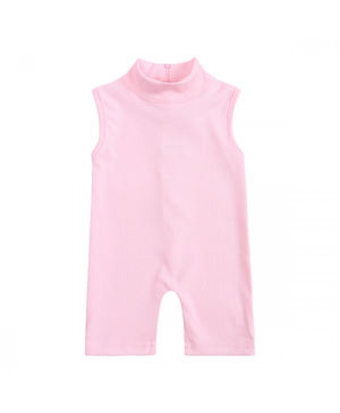 Baby Playsuits Summer Fashion Toddler Baby Girl Clothing Jumpsuit Pants 0-6Y Ribbed Solid Sleeveless Back Zipper Elastic Playsuits Rompers