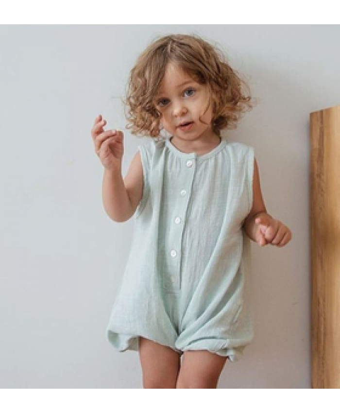 Summer Infant Baby muslin Rompers Jumpsuit Playsuit Overalls