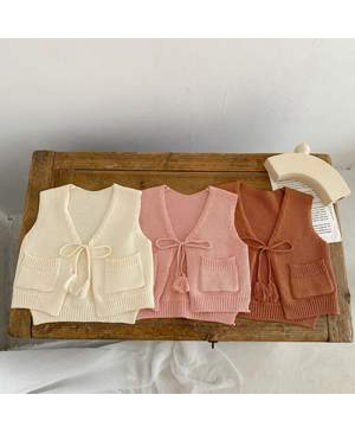 Autumn Baby Fashion Cardigan Cotton Knitting Tassel Vest Coat Baby Girl Knit Sweaters