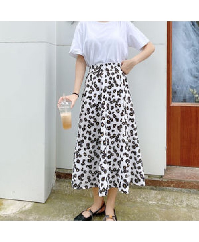 Korean hot selling Wholesale woman 100% cotton printed apparel casual Women's Half Dress skirts