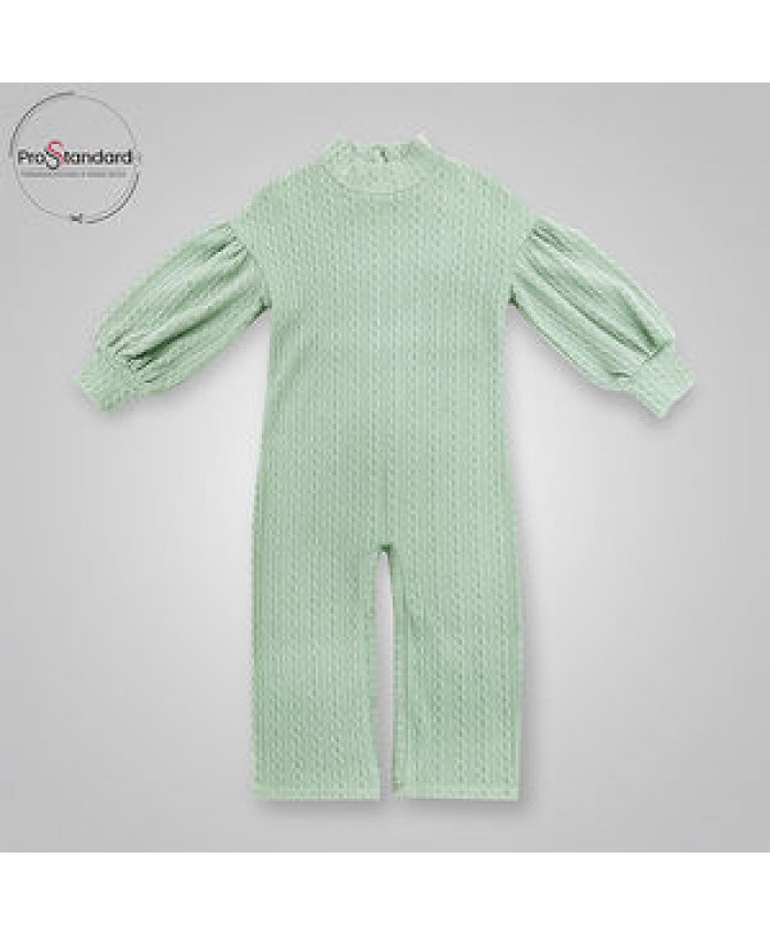 Infant Baby Toddler Cable Knit Lace Romper Long Puff Sleeve Playsuit