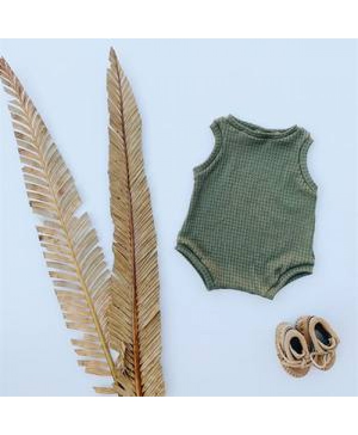 Baby Boy Summer Waffle Romper Kids Playsuit