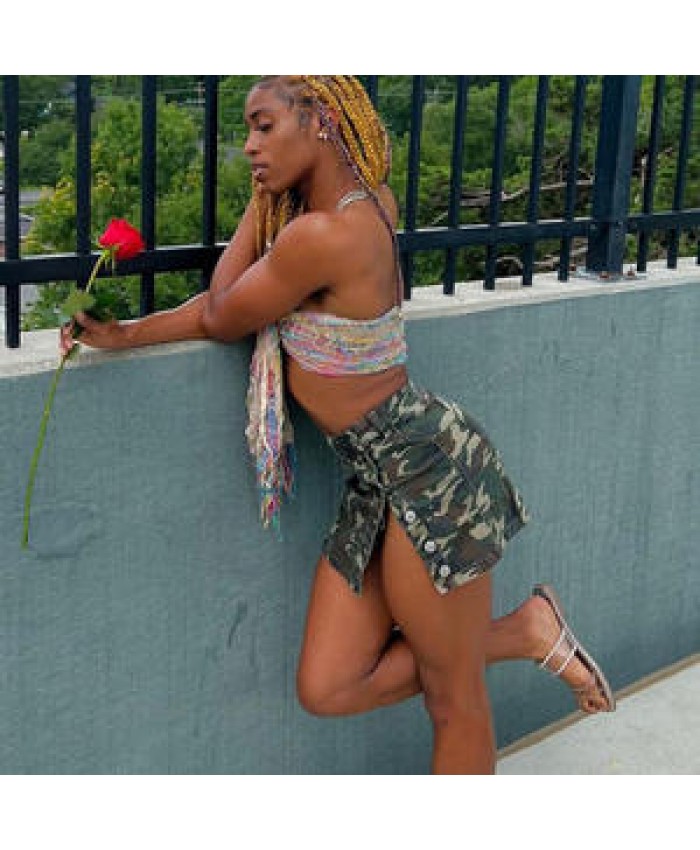 Hot Girls Camouflage Micro Mini Skirts Fashion Cute Ladies Split Cargo Short Skirts Women Clothing For Women