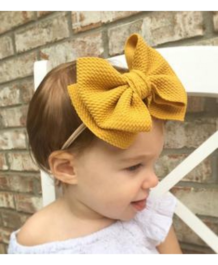 Cute large bubble knot nylon elastic hairbands toddler kids bows hair accessories baby headband and bows baby for newborn babies
