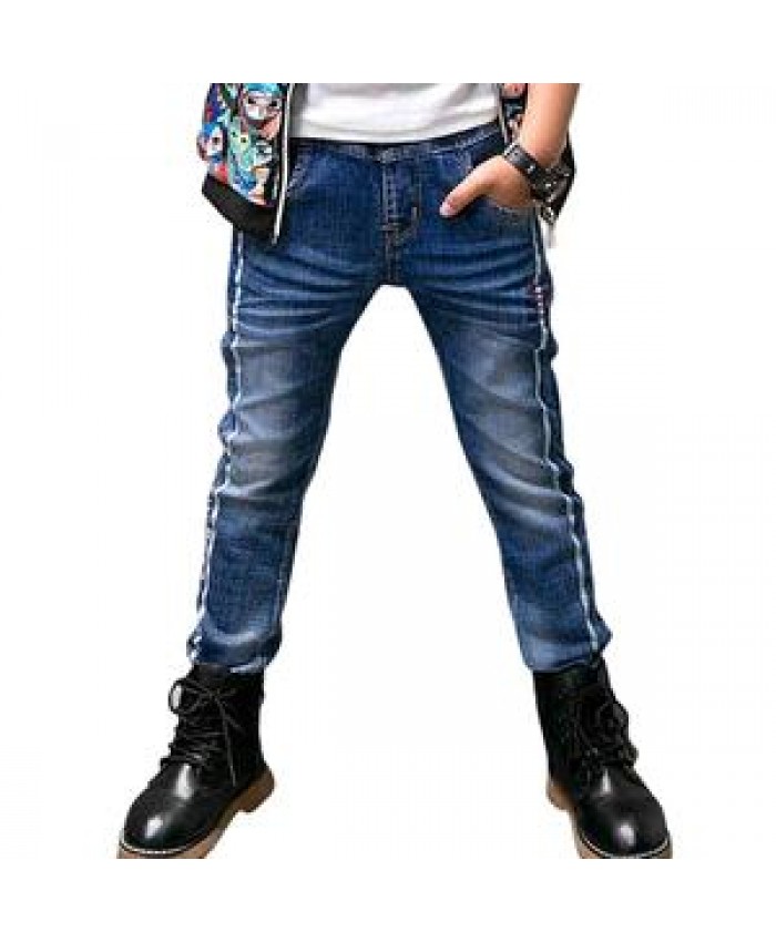 Kids Fashion Child Denim Long Pants For Boy Baby Elastic Waist Trousers