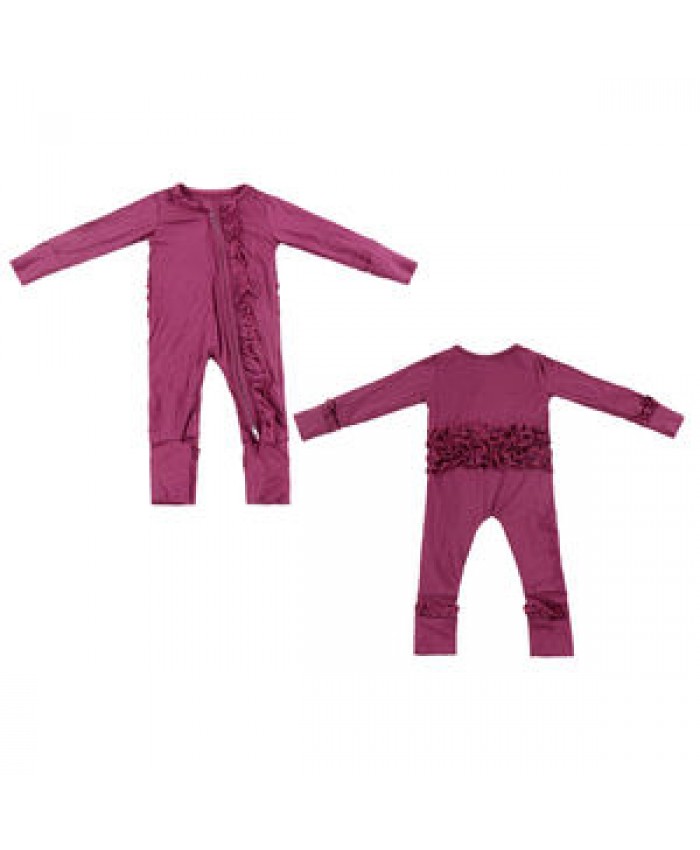 LT-565-YXL 100% Bamboo Soft Footie Infant Clothes Clothes Blank Color 2 Way Brand Zipper Romper Baby Jumpsuit Playsuits