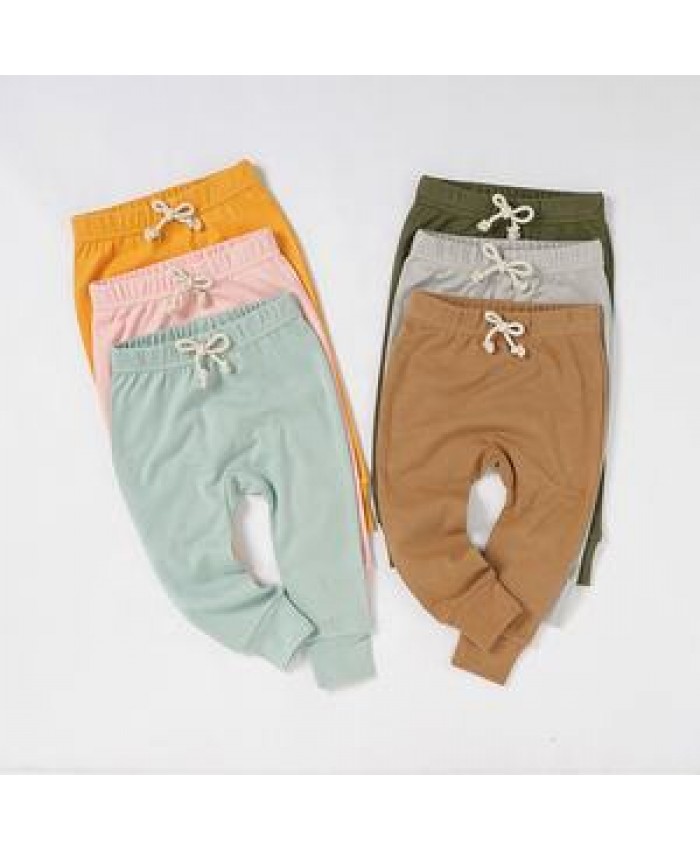 Wholesale Baby Knitted Leggings Pants 100% Organic Cotton 6 Colors IN STOCK Autumn Chilldren Trousers Unisex Custom Made