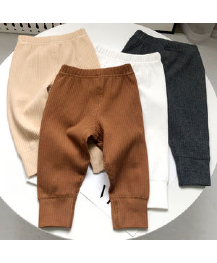 AustinBella wholesale 2022 boutique unisex baby ribbed long pants cotton leggings autumn baby clothes baby boy trousers