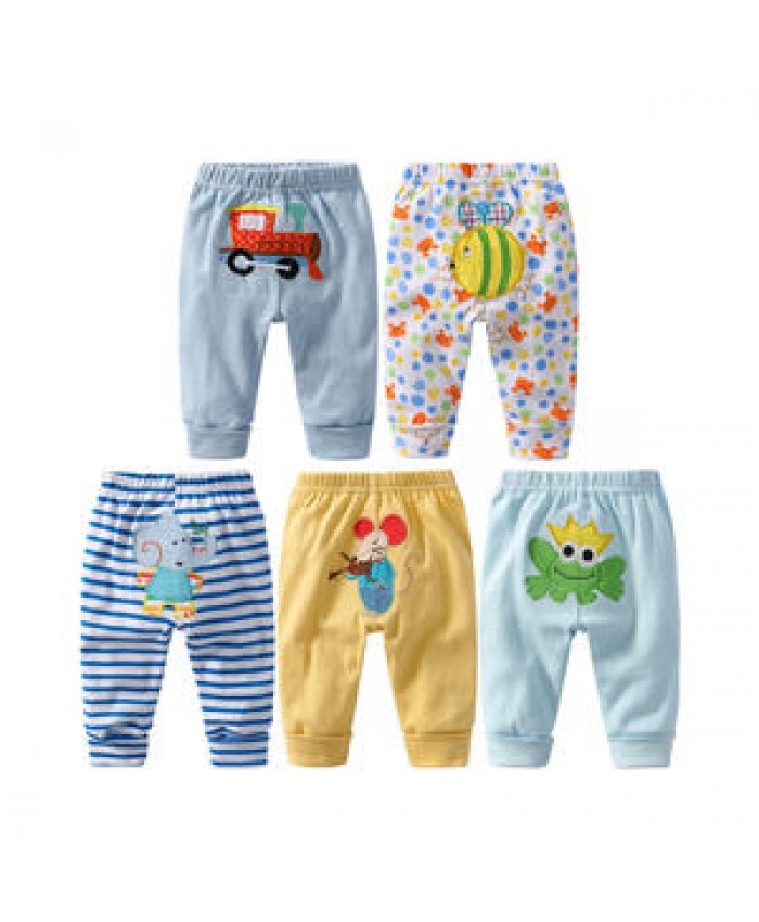 Wholesale 100% Cotton Baby Harem Pants Newborns Trousers 5-pack