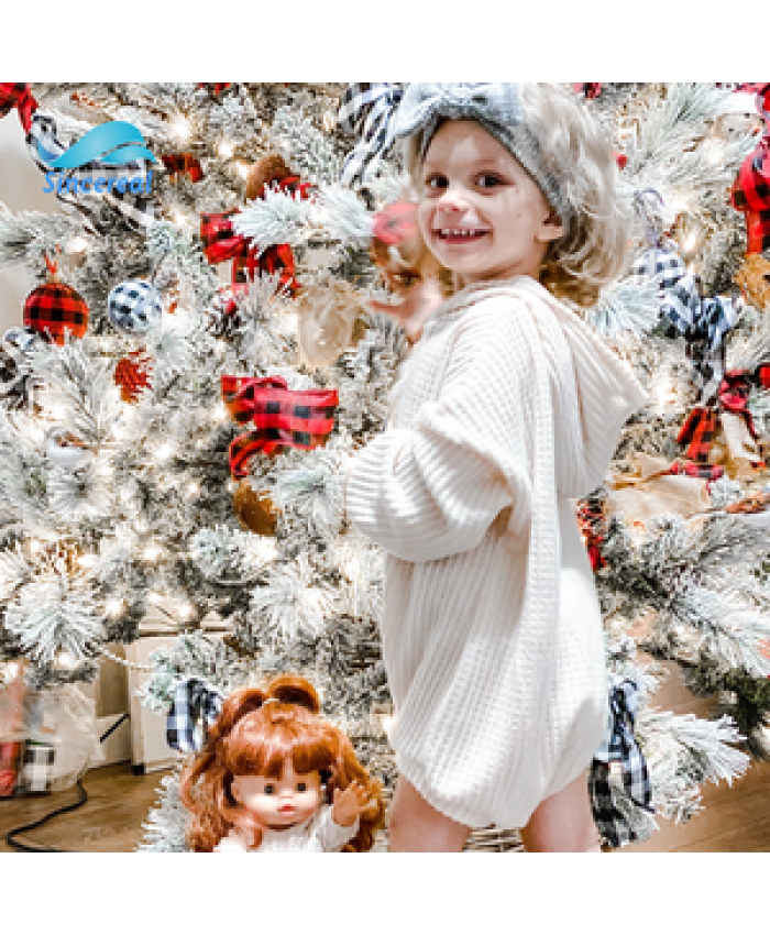 Custom children long sleeve playsuit casual pajamas romper waffle hooded toddler boy/girl romper