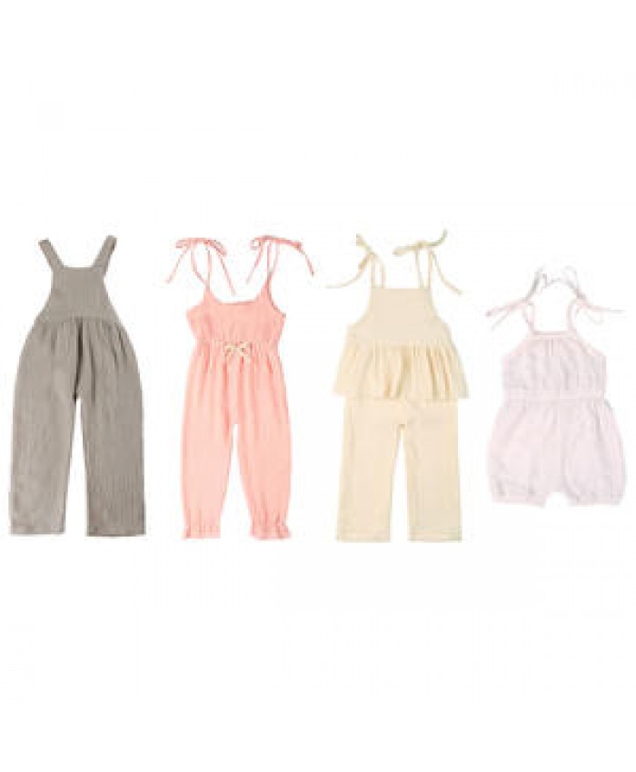high quality summer Baby Clothes sets Boys Girls muslin Rompers drawstring toddlers kids Jumpsuit