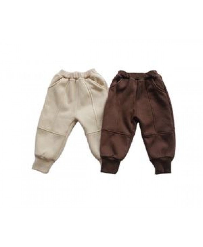 Warm children fleece pants children winter trousers baby boy's and girls' solid color pant