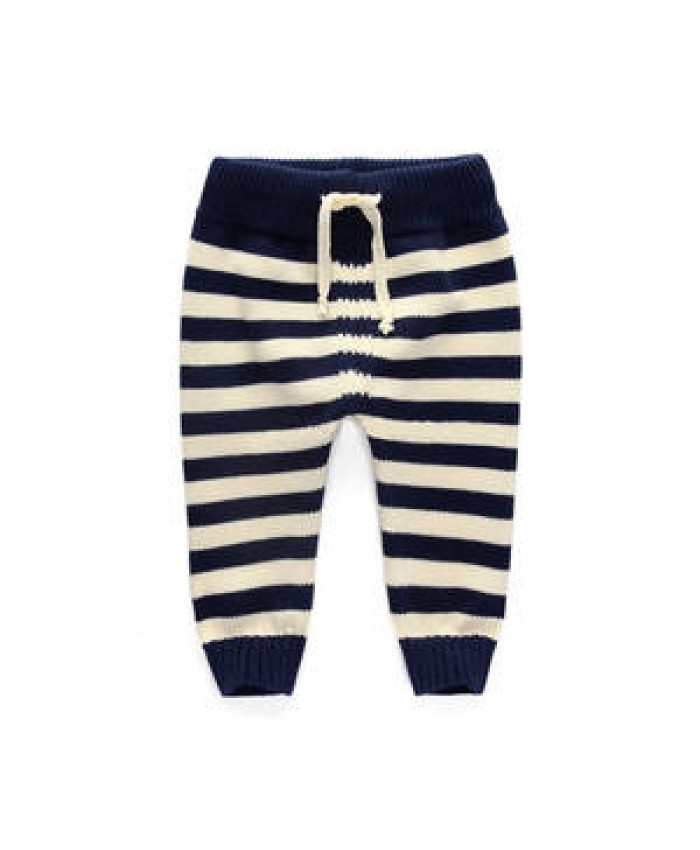 Custom cotton stripes knitting baby trousers baby pants boy pants baby winter