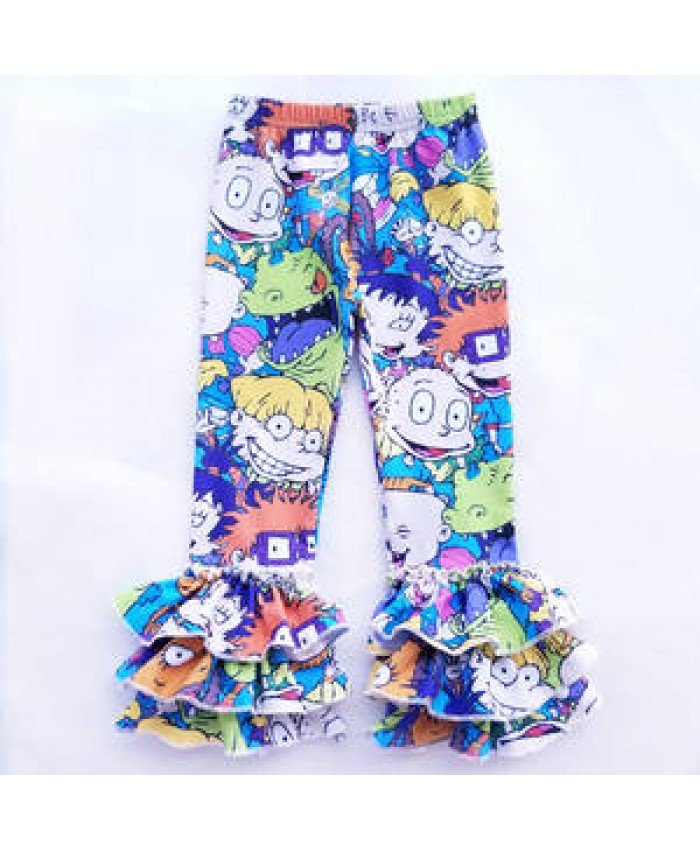 Baby Leggings Wholesale Printed Icing Baby Girls Cotton Ruffle Kids Boutique Leggings Pants