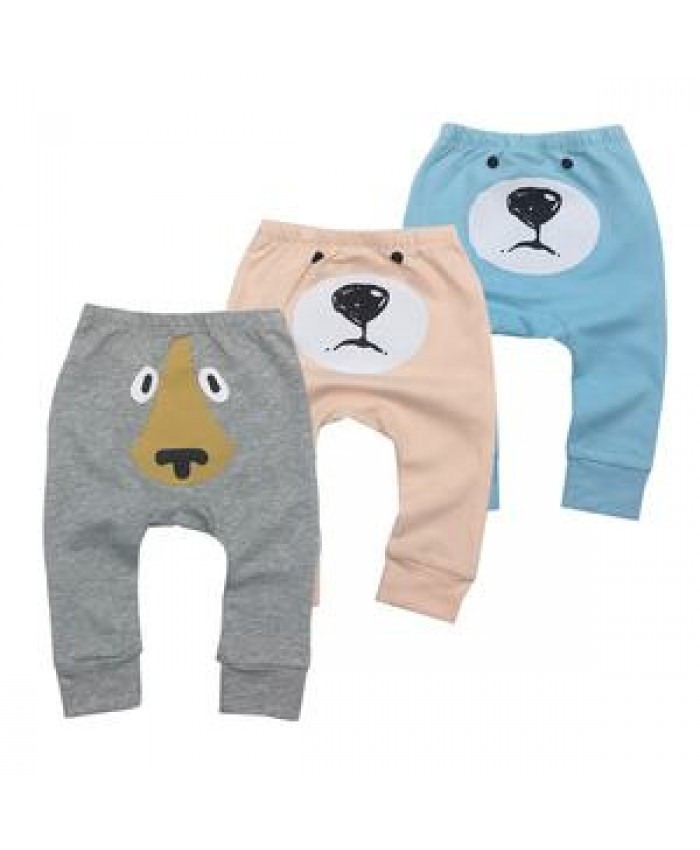 Redkite cartoon ass pattern beam foot soft cotton long pants baby