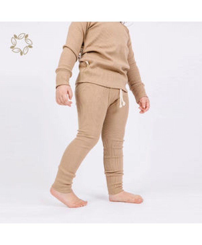 Organic bamboo rib baby leggings eco friendly baby leggings sustainable baby rib pant bamboo leggings