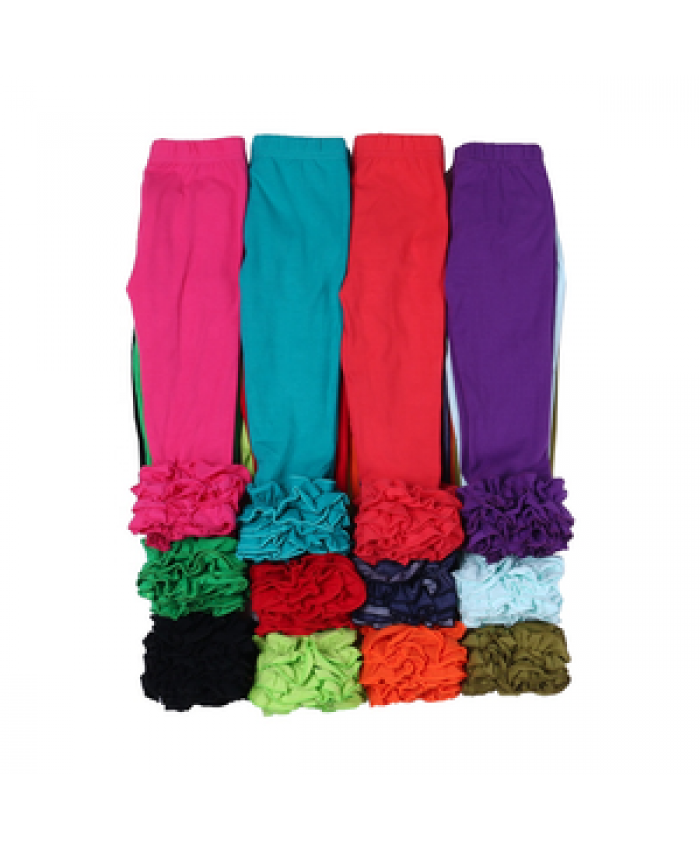 Latest children pants trousers high waist autumn and winter casual baby girls ruffled leggings