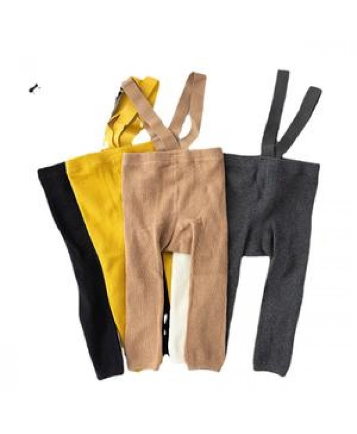 2022 Spring and Autumn New High Waist Suspender Ninth Pants Baby Knitted Cotton Leggings Baby Casual Leggings