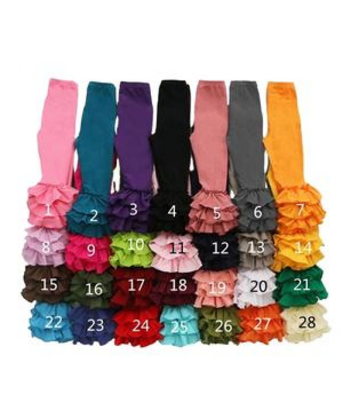 2022 Hot Sale Solid Color Candy Colors Leggings Soft Cotton Girls Wholesale Baby Icing Ruffle Pants Baby Clothes Pants