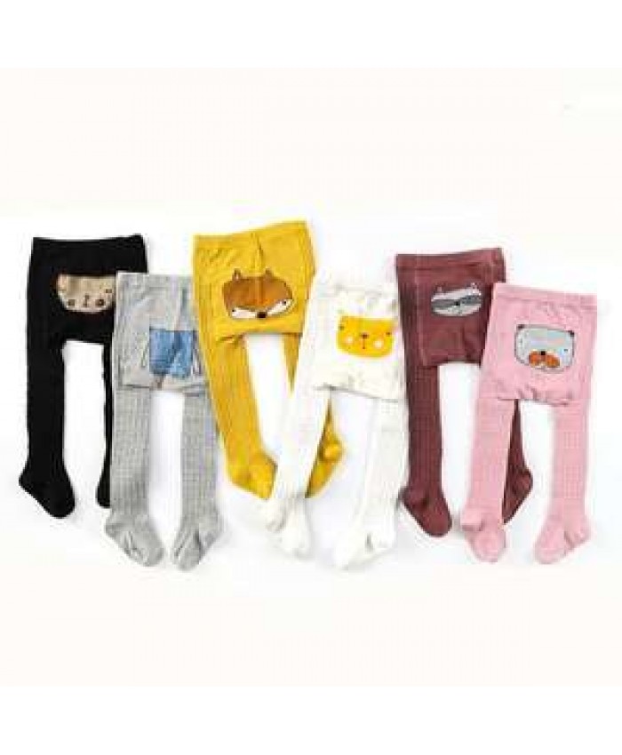 Baby Leggings Cotton Knit Leggings Cute Pants Striped Skinny Girls Solid Color Casual Leggings with socks