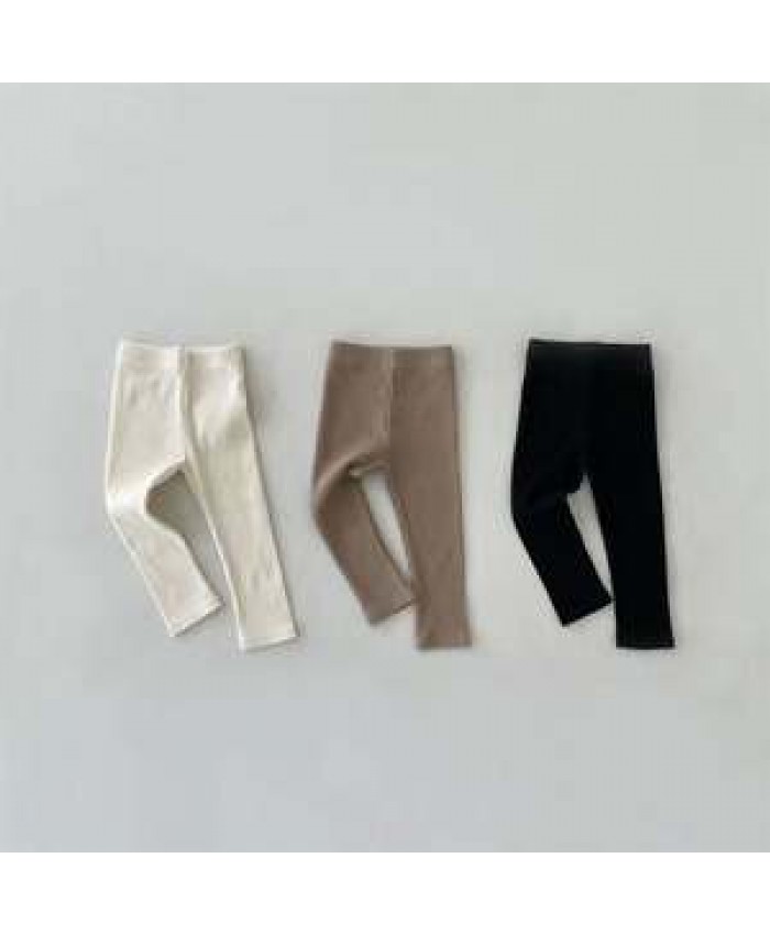2022 Fall Baby Jogger Pants Infant Wear Baby Clothes Solid Soft Elastic Baby Rib Leggings