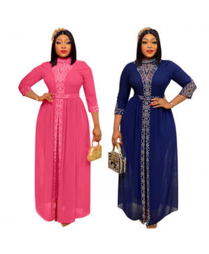 African fashion split skirt with pants two-piece Chiffon bedding design skirt plus size loose longuette